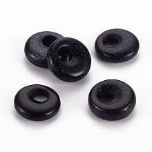 Honeyhandy Synthetic Blue Goldstone Pendants, Donut/Pi Disc, 17.5~18.5x5.5mm, Hole: 5.5mm