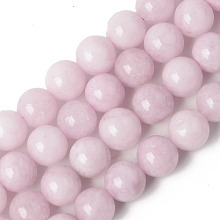 Honeyhandy Natural Quartz Beads Strands, Dyed & Heated, Imitation Kunzite Color, Round, Plum, 10mm, Hole: 1.2mm, about 38pcs/Strand, 14.96 inch(38cm)