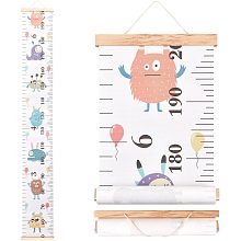 CREATCABIN Monster Growth Chart Fabric Canvas Height Measurement Ruler Wood Frame Hanging Removable Cartoon Wall Rulers for Home Living Room Decoration Nursery Decor Gift 8.39 x 59 Inch