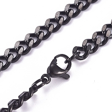 Honeyhandy Men's 304 Stainless Steel Cuban Link Chain Necklaces, with Lobster Claw Clasps, Gunmetal, 24.4 inch(62cm), 6x4.2x2mm