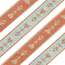 CHGCRAFT 5.47 Yards Vintage Jacquard Ribbon Ethnic Style Embroidery Ribbons Boho Lace Trim Jacquard Trim for DIY Sewing Crafting Home Decorations 1.18 Inches Wide, Orange and Blue