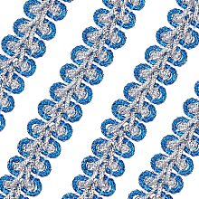 FINGERINSPIRE 15 Yards Metallic Braid Lace Trim Blue & Silver Sewing Centipede Braided Lace 3/8" Wide Decorated Gimp Trim for Wedding Bridal DIY Clothes Jewelry Crafts Sewing Home Decor