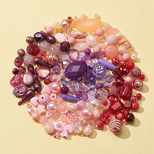 Honeyhandy 100G 5 Colors Acrylic Beads, Mixed Shapes, Mixed Color, 5.5~28x6~20x3~11mm, Hole: 1~5mm, 20g/color