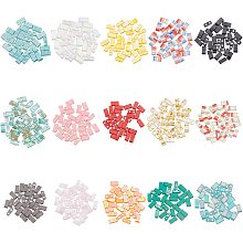 NBEADS About 450 Pcs Half Cut Tila Beads, 5x2mm 2-Hole Seed Beads Glass Spacer Beads Rectangle Mini Beads Japanese Glass Beads for Bracelet Necklace Earring Jewelry Making - 15 Colors