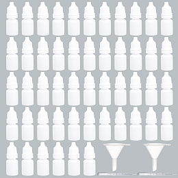 Olycraft 50 Pcs Plastic Glue Bottles with 2Pcs Disposable Plastic Dropper with 2Pcs Transparent Plastic Funnel Hopper, White, 1.85x5.15cm, Inner Diameter: 0.85cm, Capacity: 5ml(0.17fl. oz)