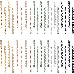 UNICRAFTALE 100Pcs 5 Colors 25mm Chain Extender 304 Stainless Steel Twist Chain End of Bracelet Chains Metal Tail Chain Removable Extension Chain for Chain Earring Necklace Bracelet Key Chain Making
