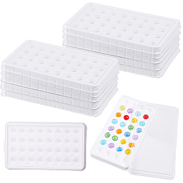 32-Hole Rectangle Plastic Loose Gems Storage Boxes, Loose Diamond Case, White, 12.3x6.8cm