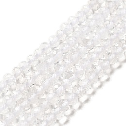 Natural Quartz Crystal Beads Strands, Grade AA, Faceted, Rondelle, 4x3mm, Hole: 0.7mm, about 132pcs/strand, 15.35''(39cm)