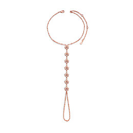 Arricraft Brass Toe Ring Anklets, Barefoot Sandles, with Cable Chains, Daisy, Rose Gold, 39271 inch(20cm)