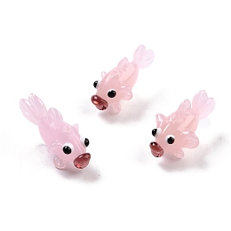 Honeyhandy Handmade Lampwork Beads, Goldfish, Pink, 28x15.5x16mm, Hole: 1.7mm