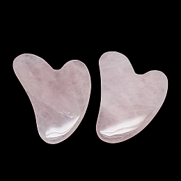 ARRICRAFT Natural Rose Quartz Gua Sha Boards, Scraping Massage Tools, Gua Sha Facial Tools, Heart, 81~84x58~60x7~8mm