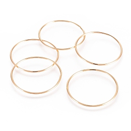 Honeyhandy Brass Linking Rings, Ring, Nickel Free, Real 18K Gold Plated, 34.5x1.5mm