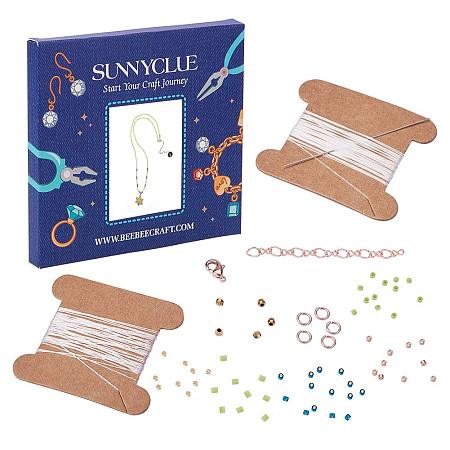 SUNNYCLUE 1 Set Miyuki Seed Beads Beaded Star Pendant Necklace Making Kit Boho Jewelry Making Starter Craft Kits Women Girls, Length 17