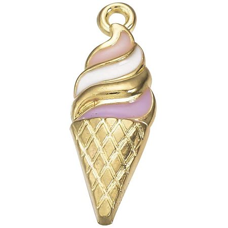 Arricraft About 100 Pieces Gold Plated Ice Cream Alloy Enamel Pendant Charms for Necklaces Bracelets Jewelry Making