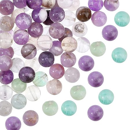 OLYCRAFT 126Pcs Natural Purple Fluorite Beads 6mm Undyed Energy Beads Round Loose Gemstone Beads for Bracelet Necklace Jewelry Making