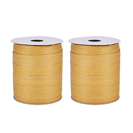 NBEADS 2 Rolls 91m/roll Yellow Raffia Paper Ribbon Twine Packing String Craft Ribbon for DIY Jewelry Making, Gift Box Decoration, Craft DIY Supply and Wrapping Hanging Tags