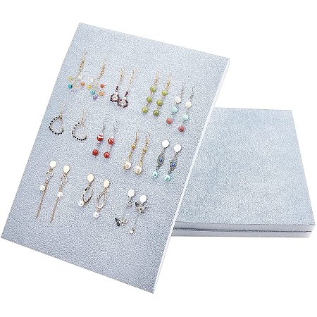 Pandahall Elite Jewelry Display Mat Ring Tray Insert Foam 3pcs Gray Foam Sheet Padding for Earring Jewlery Ring Boxes Display, 23.1x34.3x1.15cm