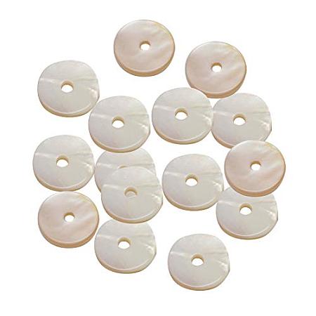 ARRICRAFT 500 pcs 10mm Flat Round Dyed Natural Shell Beads for Earring Bracelet Necklace Jewelry Making, Lavender