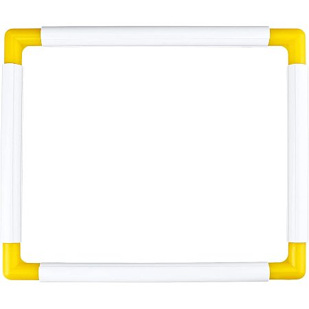 OLYCRAFT Plastic Cross Stitch Frame Quilting Needlepoint Tool Embroidery Frame Yellow Plastic Clip Frame for Embroidery Cross Stitch-13 x 11 Inch