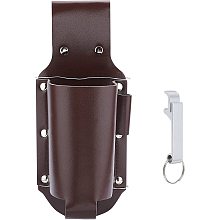 GORGECRAFT Beer Holster PU Leather Beer Can Belt Holder Brown Drink Bottle Waist Bag Soda Cans Hot Sauce Holsters Classic Cowboy Style with Wine Openers for Men Women Travel Outdoor Backyard Supplies