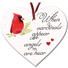 CRASPIRE Christmas Ornaments 3 inch Red Cardinal Christmas in Heaven Angels Are Near Ornaments Christmas Tree Pendant with Ribbon and Gift Box Memorial Ornaments for Loss of Loved One