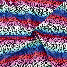 FINGERINSPIRE 1.1Yard Leopard Print Fabric by The Yard 59.1inch Wide Striped Rainbow Leopard Fabric for Sewing Polycotton Rainbow Leopard Upholstery Fabric DIY Crafts Fabric for Clothes Decoration