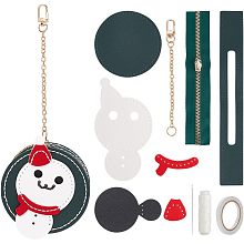 WADORN DIY Coin Purse Making Kit, DIY Crafts Lovely Change Purse Sewing Materials DIY Snowman Pattern Round Purse Making Accessories for Birthday Christmas Gifts, 3.9x4.7x1.7 Inch, Snowman Pattern