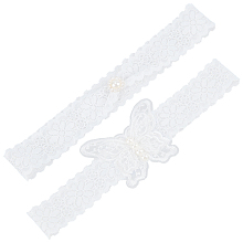 CRASPIRE Bridal Wedding Garter Butterfly Lace Wedding Garter Set for Bride, Women's Garter Belt Rhinestone Wedding Bridal Garter Prom Garter Bridal Accessories Leg Garter Belt