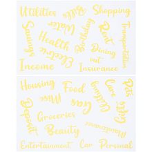 GORGECRAFT 116Pcs Budgeting Labels Stickers Cash Envelope Decals A6 Budget Binder Labels Gold Words Money Organizer Letter Stickers for Finance Planner Budget Saving Sinking Funds Daily Expenses