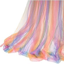 FINGERINSPIRE 5.5Yard Rainbow Tulle Mesh Fabric 63inch Multicolor Tulle Fabric Polyester Rainbow Net Fabric for Sewing Colorful Tulle Fabric for Dress Costume Making DIY Crafts Home Party Decoration