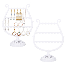 FINGERINSPIRE 3-Tier PP Plastic Earring Display Stands, Tabletop Dangle Earring Organizer Holder, Wine Glass Shape, White, Finished Product: 10.5x20.7x27cm, about 2pcs/set