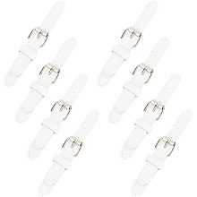 FINGERINSPIRE 8 Pairs Leather Sew-On Toggles Closures White Leather Snap Toggle Sew On Duffle Jacket Buckle with Metal Clasp Replacement Snap Toggle for Coat Jacket Sewing Craft DIY Clothes Accessory