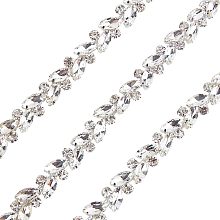 GORGECRAFT 1 Yard Rhinestone Trim Chain Applique Bling Decoration Flexible Sewing Crafts Bridal Costume Embellishment Beaded Trim Rhinestone Cup Chains for Necklace Bags Wedding Parties