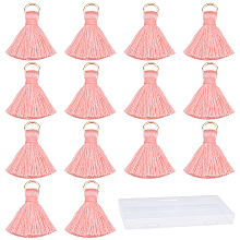 SUNNYCLUE 1 Box 100Pcs Mini Tassels DIY Tassels Bulk Craft Tassel Charms Kit with Jump Rings Cotton Tassels for Crafts Earring Necklace Jewellery Making Garland Keychain Tiny Decor Pink Adult Women