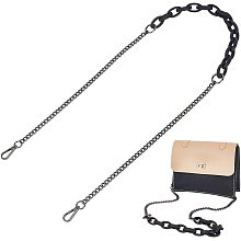 WADORN Acrylic Purse Chain Strap, 46.85 Inch Handbag Shoulder Chain Replacement Crossbody Bag Chain Strap with Swivel Clasps for Clutches Satchel Messenger Bag, Gunmetal