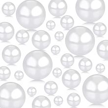 PandaHall Elite 150pcs White Floating Pearls for Vase Filler No Hole Faux Beads Water Candle Beads Centerpieces Beads for Makeup Brush Holder Wedding Home Table Decor 10/14/20/30mm