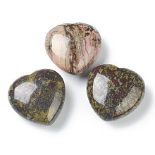 Honeyhandy Natural Dragon Blood Jasper Heart Love Stone, Pocket Palm Stone for Reiki Balancing, 44.5~45x45~46x20.5~21mm