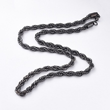 Honeyhandy Trendy Men's Chain Necklaces, 304 Stainless Steel Chain Necklaces, with Lobster Claw Clasp, Gunmetal, 25.59 inch(65cm), 7mm