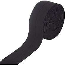 BENECREAT 10 Yards 2.3" Wide Foldover Elastic Stretch Black Flat Elastic Band FOE Elastic Ribbon for Hairbands Hair Ties Garment Sewing Craft