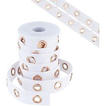 PandaHall Elite 10 Yards Eyelet Tape White Grommet Trim 1" Wide Cotton Tape Grommet with Eyelet Rings Brass Eyelet Twill Trim for Sewing Garment Wedding Dress Corset Shirt Shoes Skirt Jacket, 8mm Hole