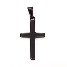 Honeyhandy 304 Stainless Steel Pendants, Cross, Gunmetal, 32.5x17x1.5mm, Hole: 2.5x6.5mm