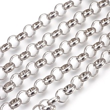 Honeyhandy 3.28 Feet 304 Stainless Steel Rolo Chains, Belcher Chain, Unwelded, Stainless Steel Color, 12mm