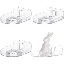 6 Sets Wall Shelves Small Adhesive Floating Shelves, Plastic Clear Hanging Shelves Display Ledges Shower Organizer Shelf Soap Dish for Kitchen Bathroom Storage