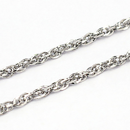 Honeyhandy 304 Stainless Steel Singapore Chains, Water Wave Chains, Unwelded, Stainless Steel Color, 0.4mm