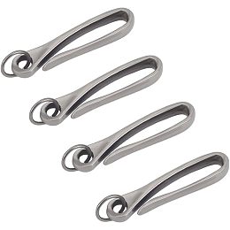 NBEADS 4 Sets Fish Hook Keychains, 2.68 Inch Long Iron Split Key Rings Heavy Duty Belt Loops Clips U Shape Key Hook Belt Keyring Pocket Clip for Purse Handbag Wallet