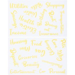 GORGECRAFT 116Pcs Budgeting Labels Stickers Cash Envelope Decals A6 Budget Binder Labels Gold Words Money Organizer Letter Stickers for Finance Planner Budget Saving Sinking Funds Daily Expenses