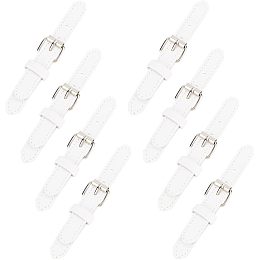 FINGERINSPIRE 8 Pairs Leather Sew-On Toggles Closures White Leather Snap Toggle Sew On Duffle Jacket Buckle with Metal Clasp Replacement Snap Toggle for Coat Jacket Sewing Craft DIY Clothes Accessory