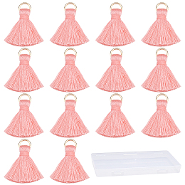 SUNNYCLUE 1 Box 100Pcs Mini Tassels DIY Tassels Bulk Craft Tassel Charms Kit with Jump Rings Cotton Tassels for Crafts Earring Necklace Jewellery Making Garland Keychain Tiny Decor Pink Adult Women