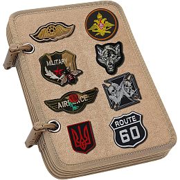 NBEADS 1 Set Tactical Patch Booklet Organizer, 5 Pages Flip-Page Patch Book Holder Mini Panel Board with Removable D-Buckles for Military Army Combat Morale Emblem, Dark Khaki