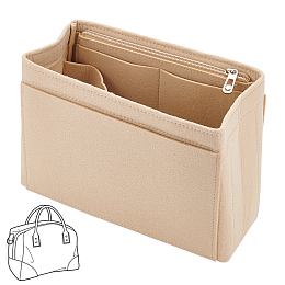 WADORN Wool Felt Purse Organizer Insert, Mini Envelope Handbag Shaper Premium Felt, Bag Accessories, Rectangle, BurlyWood, 22.5x9x16cm